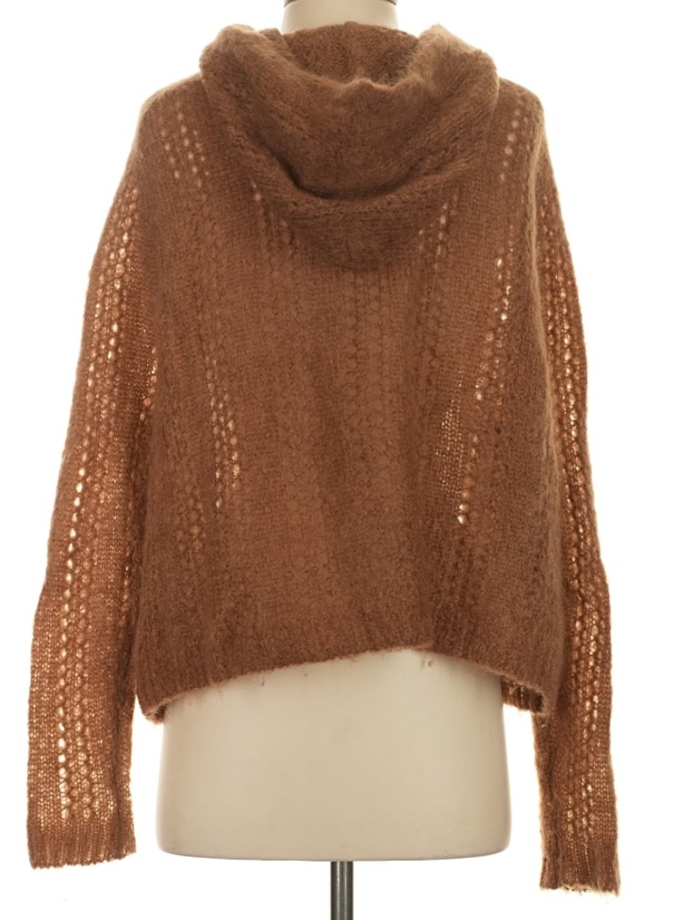 Sézane Theodore Hooded Sweater Jumper Mohair Knit Camel Tan - Picture 5 of 9